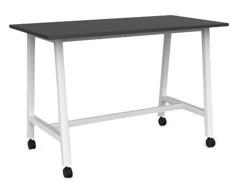 Cubit Bar Leaner with Castors 1600 x 800 / Black / White