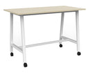 Cubit Bar Leaner with Castors 1600 x 800 / Nordic maple / White