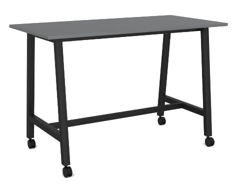 Cubit Bar Leaner with Castors 1600 x 800 / Silver / Black
