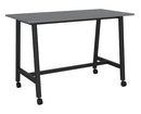 Cubit Bar Leaner with Castors 1600 x 800 / Silver / Black