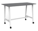 Cubit Bar Leaner with Castors 1600 x 800 / Silver / White