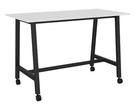 Cubit Bar Leaner with Castors 1600 x 800 / White / Black