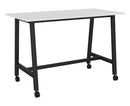 Cubit Bar Leaner with Castors 1600 x 800 / White / Black
