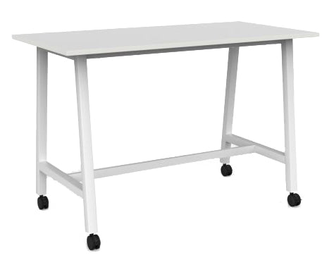 Cubit Bar Leaner with Castors 1600 x 800 / White / White