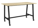 Cubit Bar Leaner with Castors 1800 x 900 / Atlantic Oak / Black