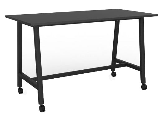 Cubit Bar Leaner with Castors 1800 x 900 / Black / Black