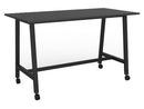 Cubit Bar Leaner with Castors 1800 x 900 / Black / Black