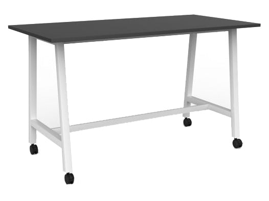 Cubit Bar Leaner with Castors 1800 x 900 / Black / White