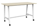 Cubit Bar Leaner with Castors 1800 x 900 / Nordic maple / White