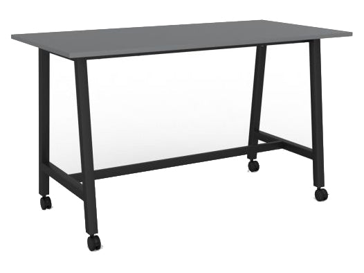 Cubit Bar Leaner with Castors 1800 x 900 / Silver / Black