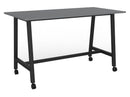 Cubit Bar Leaner with Castors 1800 x 900 / Silver / Black