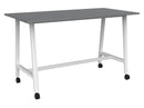 Cubit Bar Leaner with Castors 1800 x 900 / Silver / White