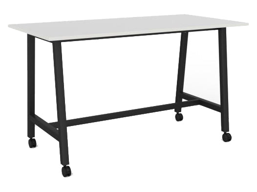 Cubit Bar Leaner with Castors 1800 x 900 / White / Black
