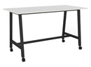Cubit Bar Leaner with Castors 1800 x 900 / White / Black