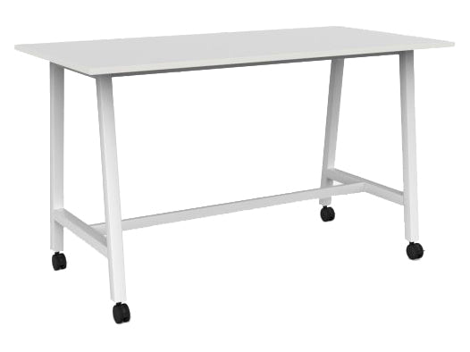 Cubit Bar Leaner with Castors 1800 x 900 / White / White