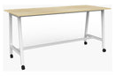 Cubit Bar Leaner with Castors 2200 x 900 / Atlantic Oak / White