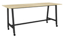 Cubit Bar Leaner with Castors 2400 x 900 / Atlantic Oak / Black