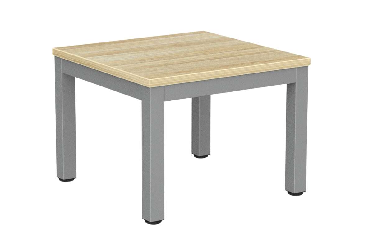 Cubit Coffee Table 600 x 600 / Atlantic Oak / Silver