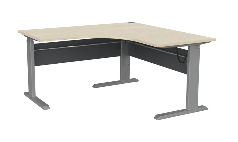 Cubit Electric Corner Desk 1500 x 1500 / Nordic Maple / Silver