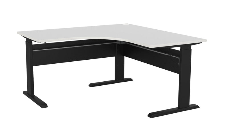 Cubit Electric Corner Desk 1500 x 1500 / White / Black