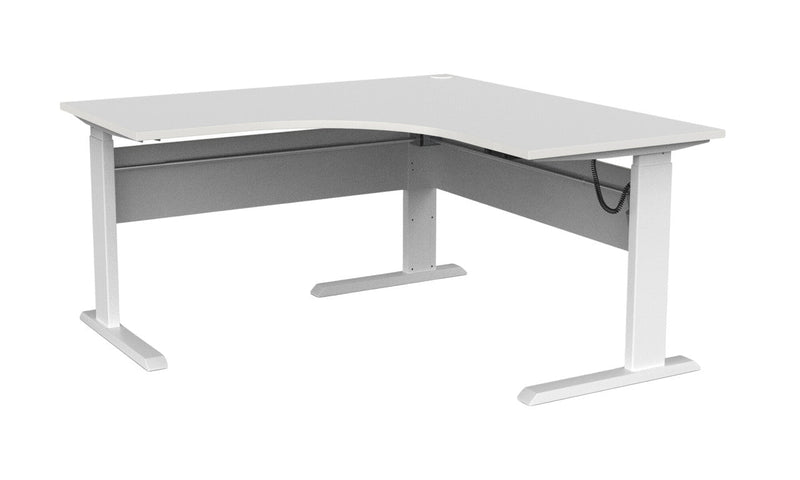 Cubit Electric Corner Desk 1500 x 1500 / White / White