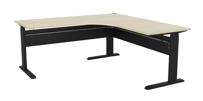 Cubit Electric Corner Desk 1800 x 1800 / Nordic Maple / Black