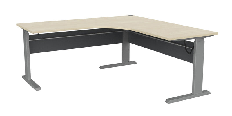 Cubit Electric Corner Desk 1800 x 1800 / Nordic Maple / Silver