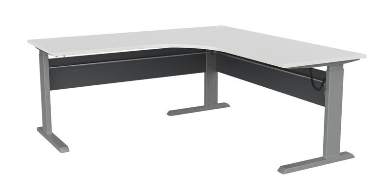 Cubit Electric Corner Desk 1800 x 1800 / White / Silver