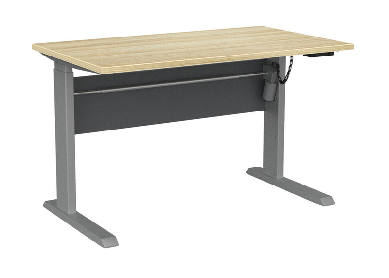 Cubit Electric Standing Desk 1200 x 700 / Atlantic Oak / Silver