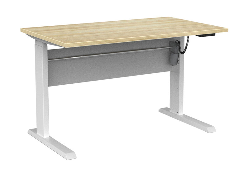 Cubit Electric Standing Desk 1200 x 700 / Atlantic Oak / White