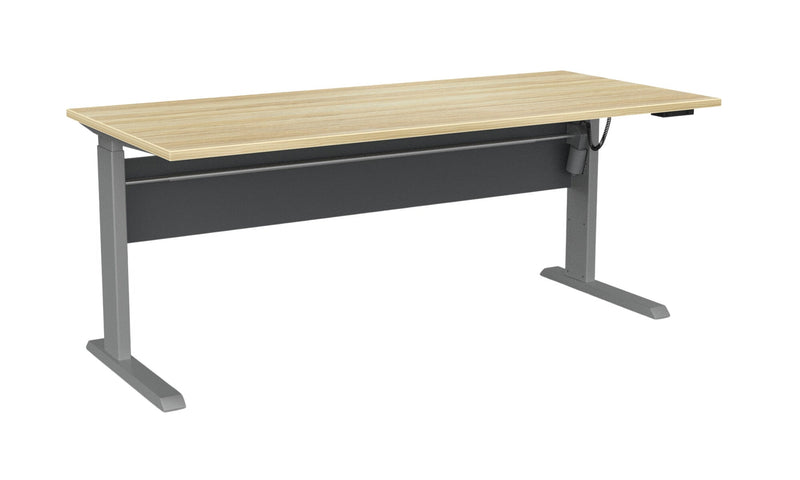 Cubit Electric Standing Desk 1800 x 800 / Atlantic Oak / Silver