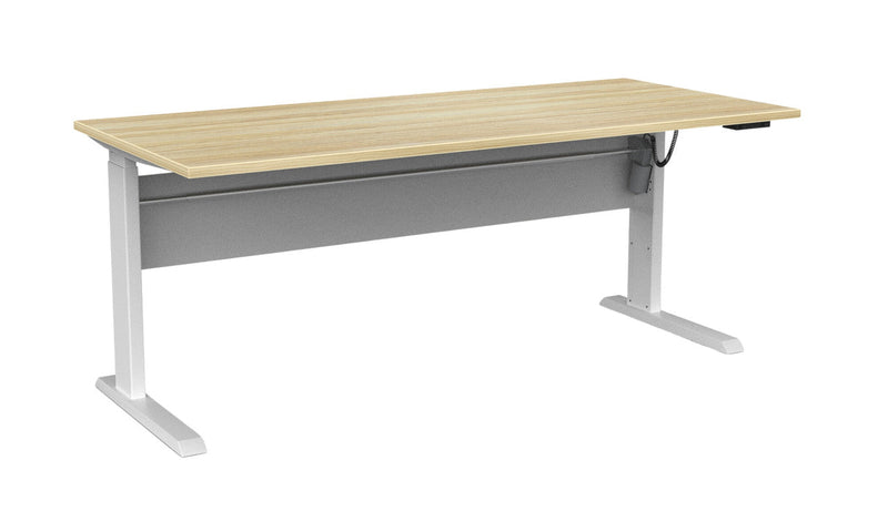 Cubit Electric Standing Desk 1800 x 800 / Atlantic Oak / White