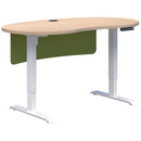 Duo Ii Electric Desk - Bean Shape With Modesty Refined Oak / White