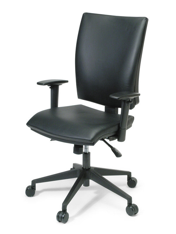 Edge 3 High Back Leather Chair With Arms
