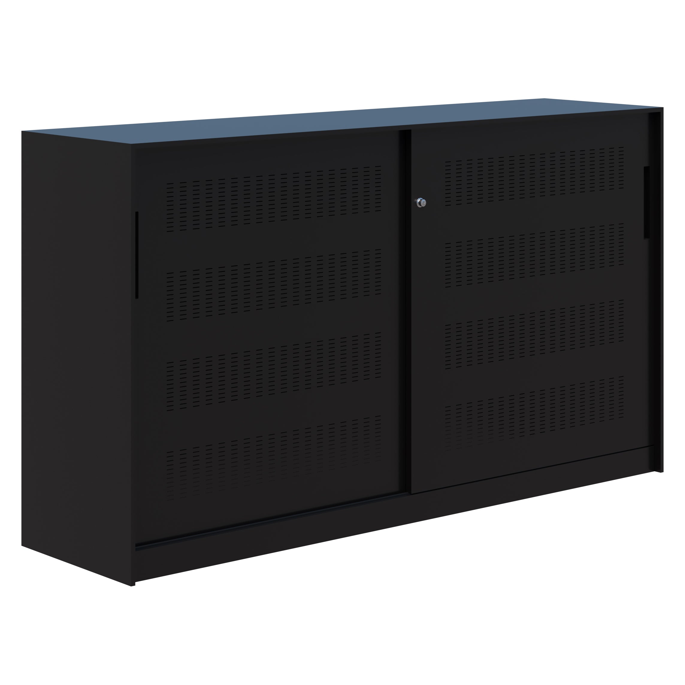 Fortis Steel Storage Sliding Door Cabinet 1020 x 1800 / Black / Keyed Locking
