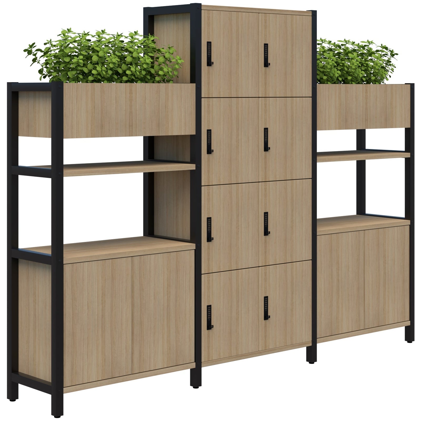 Grid 40 Locker / Planter Display Wall - 4-5 Tier Unit
