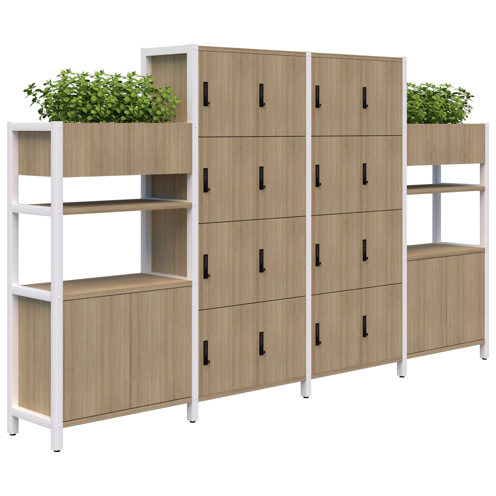 Grid 40 Locker / Planter Display Wall - 4-5 Tier Unit