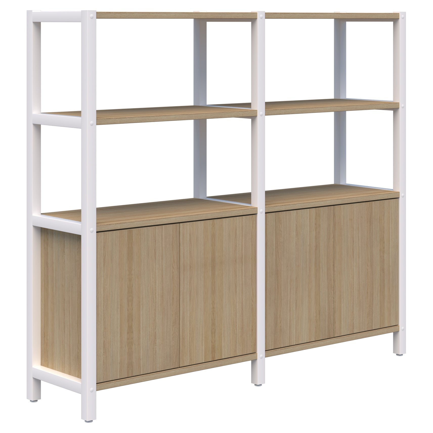 Grid 40 Modular Storage 1500 x 1720 / Classic Oak / White