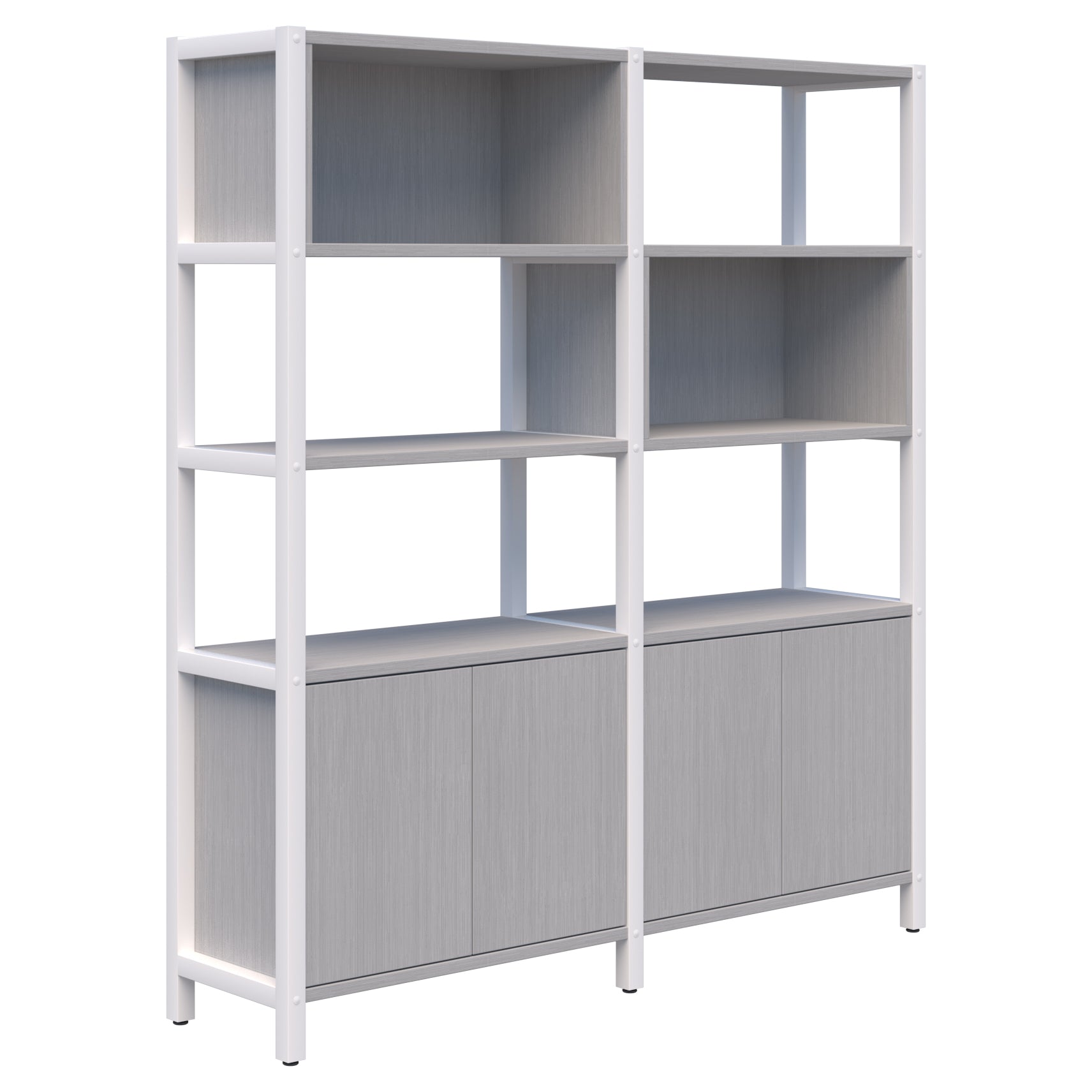 Grid 40 Modular Storage 1890 x 1720 / Silver Strata / White