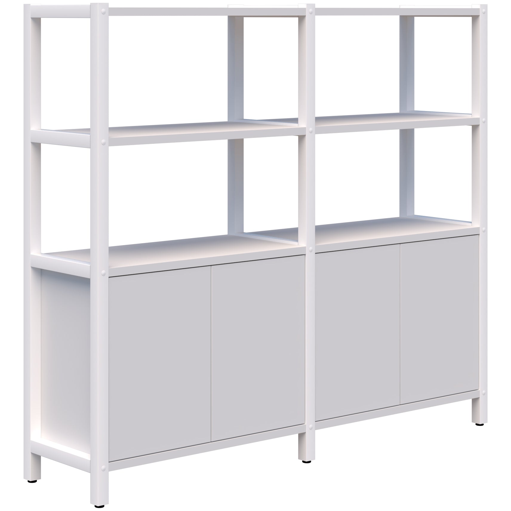 Grid 40 Storage / Open Display Wall - 4 Tier 1500 x 1720 / Snow Velvet / White