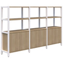 Grid 40 Storage / Open Display Wall - 4 Tier 1500 x 2560 / Classic Oak / White