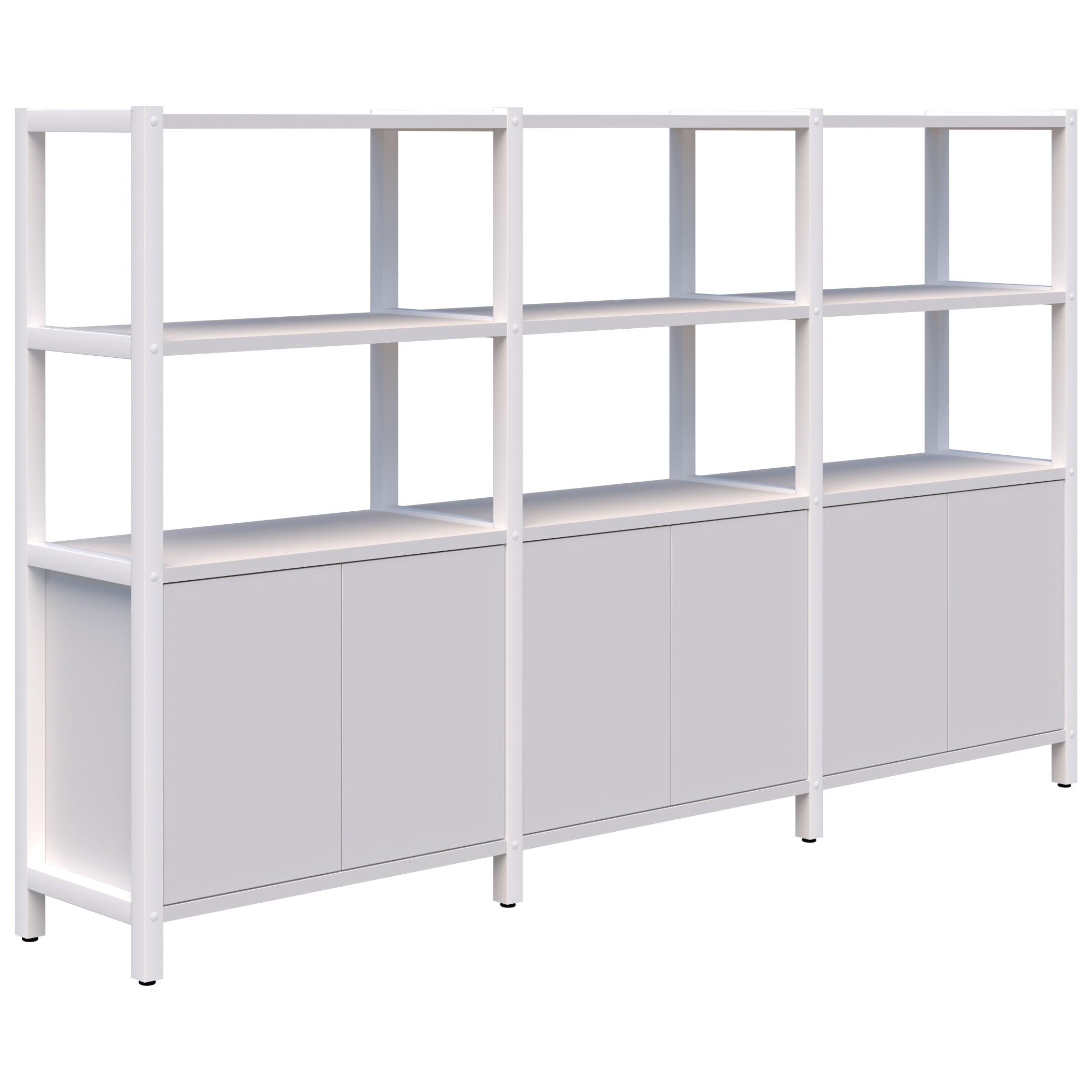 Grid 40 Storage / Open Display Wall - 4 Tier 1500 x 2560 / Snow Velvet / White