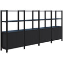 Grid 40 Storage / Open Display Wall - 4 Tier 1500 x 3400 / Black / Black