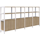 Grid 40 Storage / Open Display Wall - 4 Tier 1500 x 3400 / Classic Oak / White