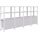 Grid 40 Storage / Open Display Wall - 4 Tier 1500 x 3400 / Snow Velvet / White