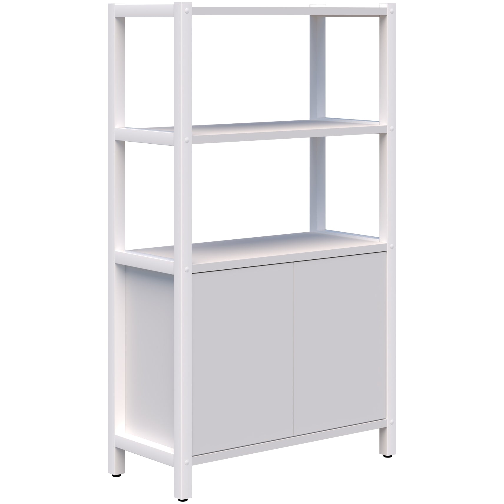 Grid 40 Storage / Open Display Wall - 4 Tier 1500 x 880 / Snow Velvet / White