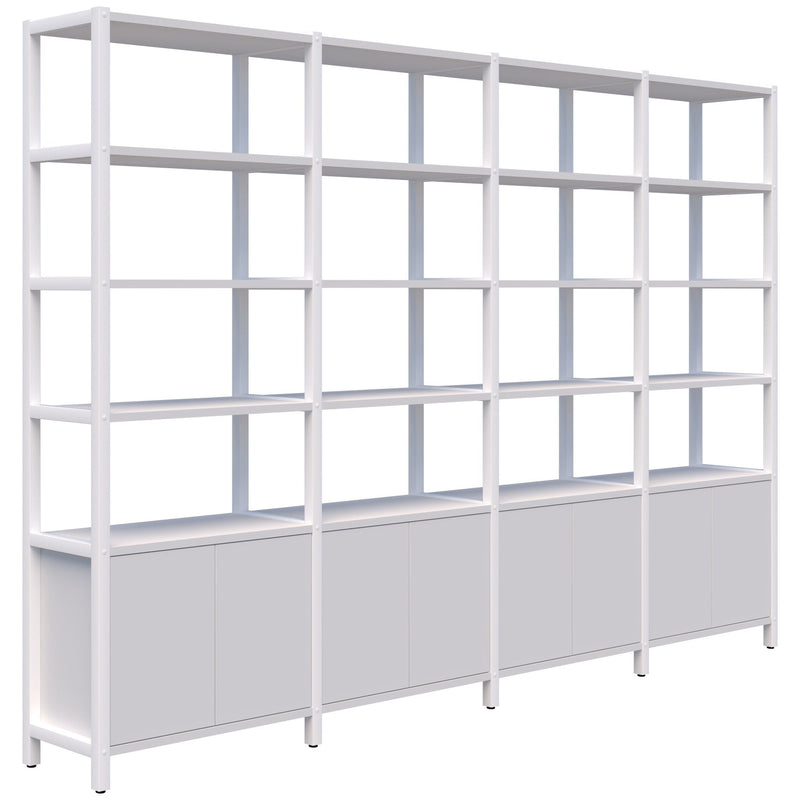 Grid 40 Storage / Open Display Wall - 6 Tier 2280 x 3400 / Snow Velvet / White