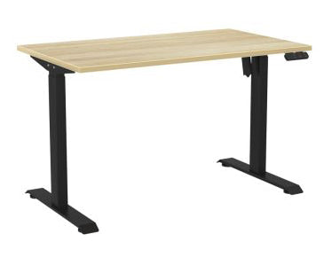 Haven Boost Standing Desk 1200 x 700 / Atlantic Oak / Black