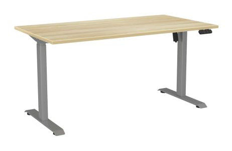 Haven Boost Standing Desk 1500 x 800 / Atlantic Oak / Silver