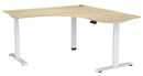 Haven Electric 90° Workstation 1500 x 1500 / Atlantic Oak / White